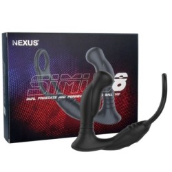 Prostatický vibrátor Simul8 s krúžkom na penis a semenníky