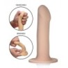 Varpos formos dildo Squeeze-It - smėlio spalvos