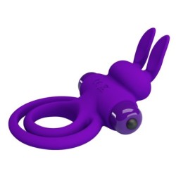 Inel pentru penis cu iepuraș vibrator