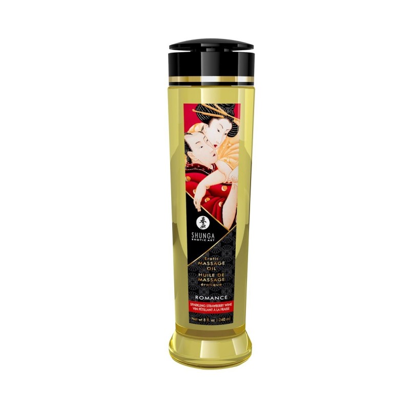 Shunga - Romance Masszázsolaj/Epres Pezsgő - 240 ml