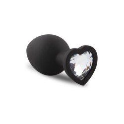 Set van siliconen anale plugs met diamant - Hart