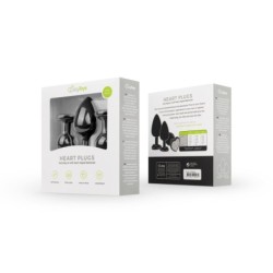 Conjunto de plugs anais de silicone com diamante - Coração