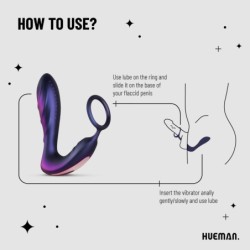 Vibrator Anal Black Hole cu Inel pentru Penis