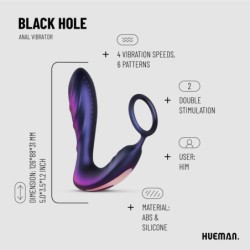 Análny vibrátor Black Hole s krúžkom na penis