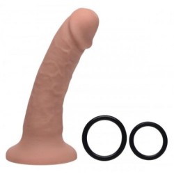 Dildo Audacious no silikona ar jostu - 20 cm