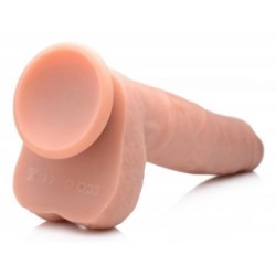 Dildo XL Vibrator med Stötfunktion, Sugpropp och Kulor