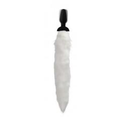 Plug anal vibratório com cauda de raposa - Branco