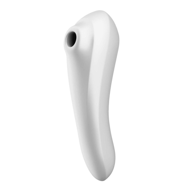 Dubbele genots stimulator met zuigfunctie - Wit