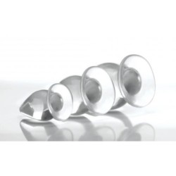 Set di 3 plug anali a coni tripli - Trasparente