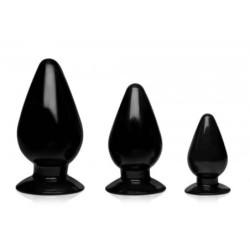 Set de 3 plugs anales de conos triples