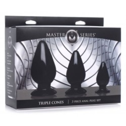 Set van 3 anale plugs met drievoudige kegels