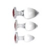 Conjunto de Plug Anal de Vidro com Gema de Coração Vermelho