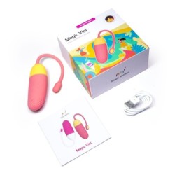 Vibrator tip ou controlat prin aplicație Vini - Coral/Galben