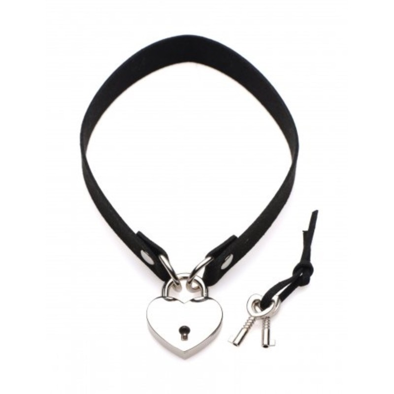 Hartvormige choker met hartvormige sluiting die kan worden vergrendeld