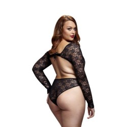 Mežģīņu bodijs ar atvērtu muguru - Curvy Queen Size