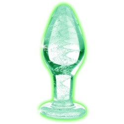 Plug Anal de Vidrio Mediano que Brilla en la Oscuridad