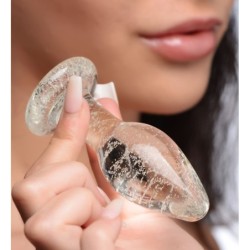 Analplug aus Glas, mittelgroß, leuchtet im Dunkeln