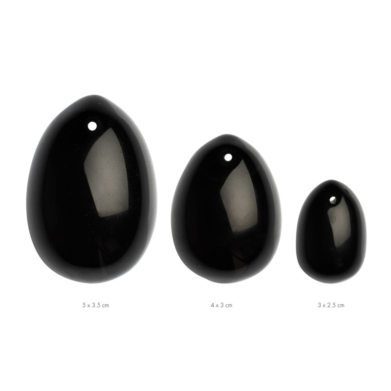 La Gemmes - Set med 3 Yoniägg - Svart Obsidian La Gemmes - Set med 3 Yoniägg - Svart Obsidian