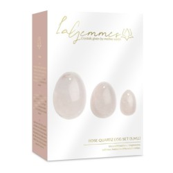 La Gemmes - Set de 3 Ovos Yoni Rosa - Quartzo Rosa