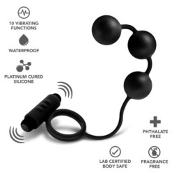 Billes Anales avec Anneau Vibrant pour le Pénis