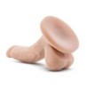 Mini dildo su siurbtuku 12 cm - Smėlio spalvos