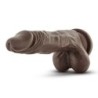 Realistični dildo s priseskom 21,5 cm - Chocolate