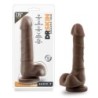 Realistični dildo s priseskom 19,68 cm - Chocolate