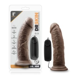 Dr. Joe Vibrator s usisnom čašom od 8'' - Čokolada