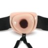 Dildo com arnês oco de 16,5 cm - Bege