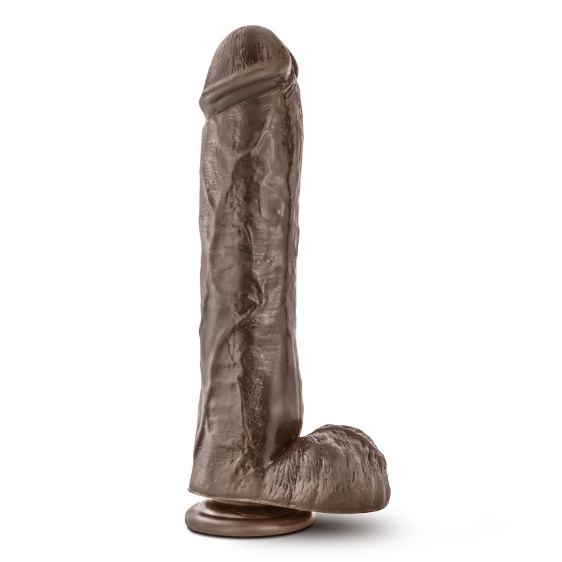 Dildo Mr. Savage 29 cm-es tapadókoronggal - Csokoládé