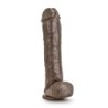 Dildo Mr. Savage s usisnom čašom od 29 cm - Čokolada