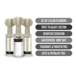 Rotating Suction Cups for Clitoris and Nipples - Set of 3 - Transparent
