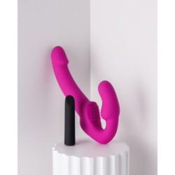 Estella Vibromasseur Strapless Strap-on - Rose