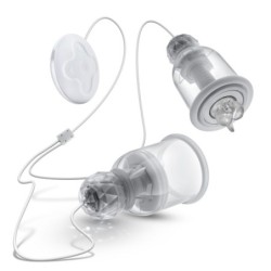 Vibrating and rotating nipple stimulators with suction