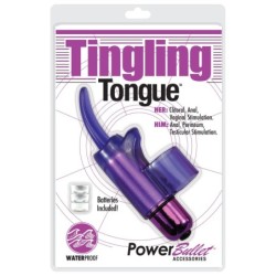 Vibrador de dedo com bala e língua Tingling Tongue - Roxo
