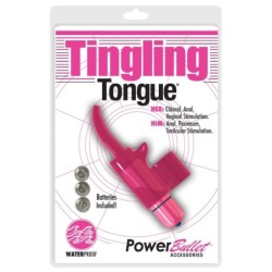 Vibrador de dedo con bala y lengua Tingling Tongue - Rosa