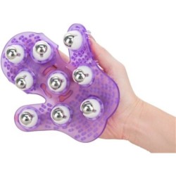 Mănușă de Masaj cu Bile Rotative - Violet