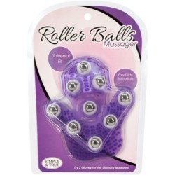 Mănușă de Masaj cu Bile Rotative - Violet