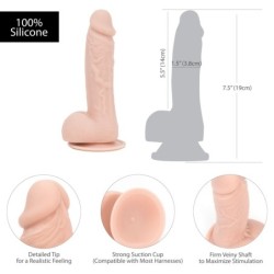 Dildo Mark cu Ventuză - 19 cm