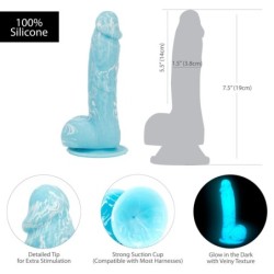 Dildo Luke, ktorý svieti v tme - 18 cm