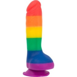 Gode en silicone Justin Rainbow - 19 cm