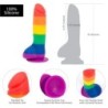 Siliconen dildo Justin Rainbow - 19 cm