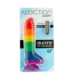 Dildo in silicone Justin Rainbow - 19 cm