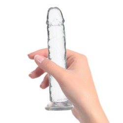 Priehľadné krištáľové dildo - 18 cm
