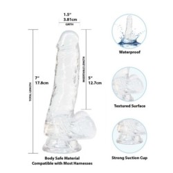 Gennemsigtig Crystal Dildo - 18 cm