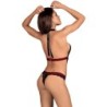 Rossita Spitzenbody - Schwarz/Rot S/M