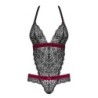 Body en dentelle Rossita - Noir/Rouge S/M