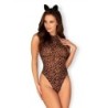 Body com tanga Leocatia com diadema - Estampado de leopardo S/M