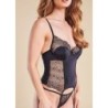 Corset porte-jarretelles Sharlotte avec string - Noir S/M