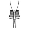 Corset met jarretels Sharlotte met string - Zwart S/M